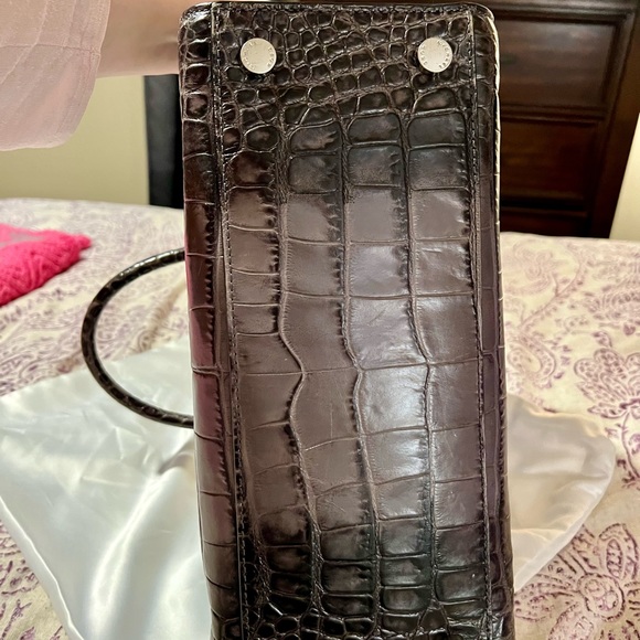 Michael Kors Large “Selma” Satchel in Gray Ombre Embossed Croc Leather. EUC! - Picture 6 of 16